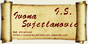Ivona Svjetlanović vizit kartica